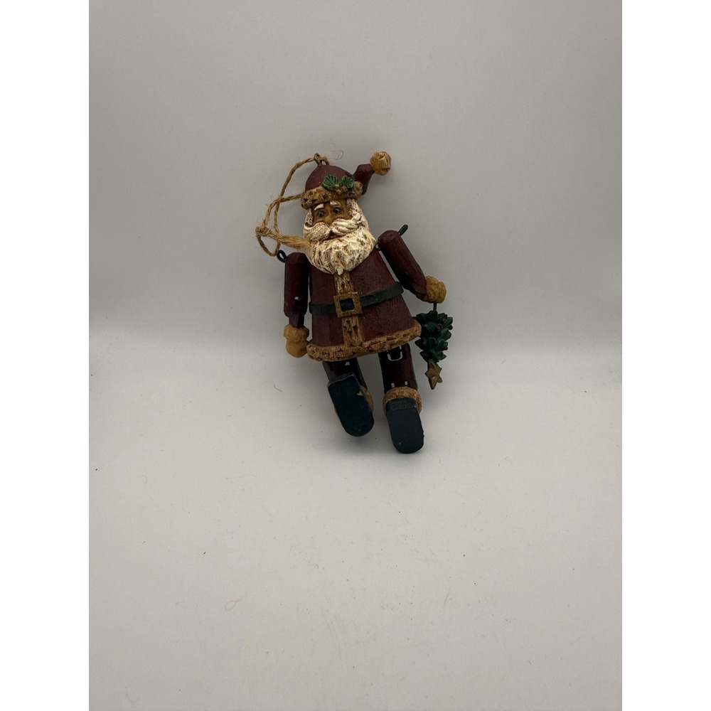 Vintage Style Articulated Santa Claus Christmas Ornament Movable Joints 6 Inch